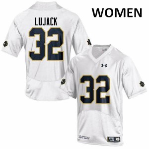 Women Irish #32 Johnny Lujack White Game Football Jerseys 703678-641