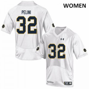 Women Notre Dame Fighting Irish #32 Patrick Pelini White Game Official Jerseys 945855-522