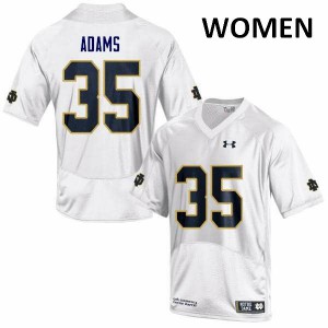 Women's UND #35 David Adams White Game Football Jerseys 487009-766