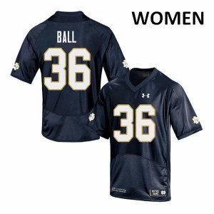 Women UND #36 Brian Ball Navy Game Embroidery Jersey 737008-316