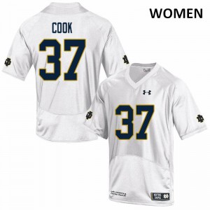 Womens Fighting Irish #37 Henry Cook White Game NCAA Jersey 471222-317