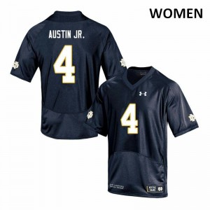 Women's UND #4 Kevin Austin Jr. Navy Game Alumni Jersey 486949-814