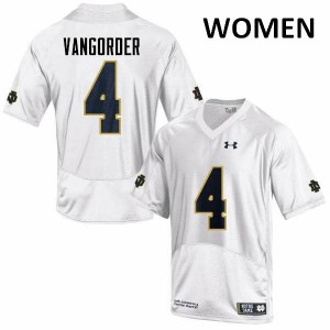 Womens Notre Dame #4 Montgomery VanGorder White Game Embroidery Jersey 810253-842