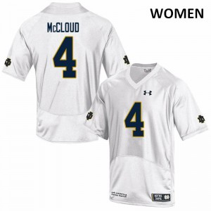 Womens Notre Dame #4 Nick McCloud White Game NCAA Jerseys 910310-941
