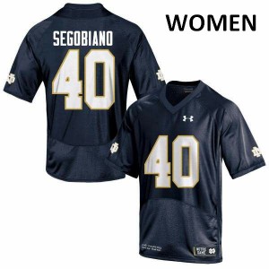 Women Notre Dame #40 Brett Segobiano Navy Blue Game Embroidery Jersey 735618-499