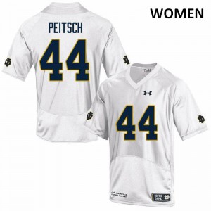 Women's University of Notre Dame #44 Alex Peitsch White Game Official Jerseys 660226-259