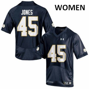 Women Notre Dame #45 Jonathan Jones Navy Blue Game Stitched Jerseys 925811-994