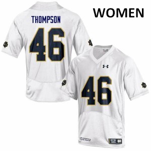 Women's Irish #46 Jimmy Thompson White Game High School Jerseys 316058-651