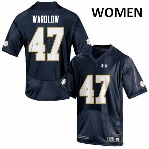 Womens University of Notre Dame #47 Kofi Wardlow Navy Game Stitched Jersey 701262-948