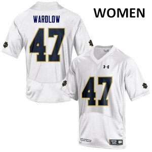 Womens Fighting Irish #47 Kofi Wardlow White Game NCAA Jersey 245456-973