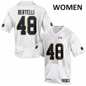 Women Notre Dame #48 Angelo Bertelli White Game High School Jerseys 696426-868
