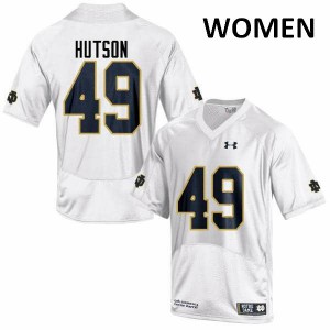 Women's Fighting Irish #49 Brandon Hutson White Game Football Jerseys 108124-605