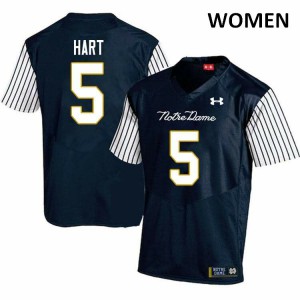 Women UND #5 Cam Hart Navy Blue Alternate Game Alumni Jerseys 734372-532
