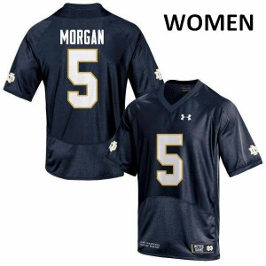 Women's Fighting Irish #5 Nyles Morgan Navy Blue Game Football Jerseys 259626-713