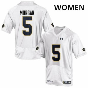 Womens UND #5 Nyles Morgan White Game NCAA Jerseys 706257-207
