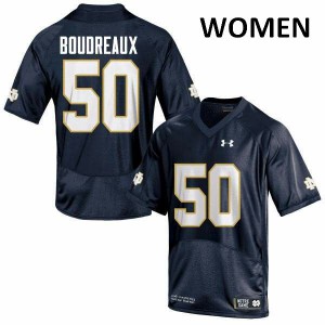 Women Notre Dame #50 Parker Boudreaux Navy Blue Game Player Jersey 109027-267