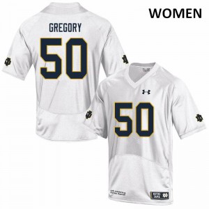 Women's Notre Dame Fighting Irish #50 Reed Gregory White Game University Jerseys 622927-590