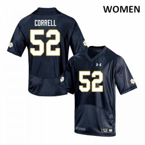 Women's Notre Dame Fighting Irish #52 Zeke Correll Navy Game Stitched Jersey 552540-581