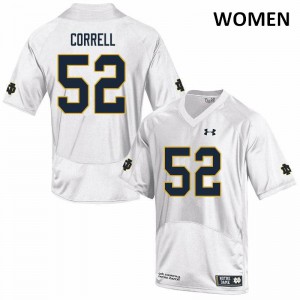 Women's University of Notre Dame #52 Zeke Correll White Game Player Jersey 380662-651