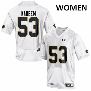 Women's University of Notre Dame #53 Khalid Kareem White Game University Jerseys 277390-401