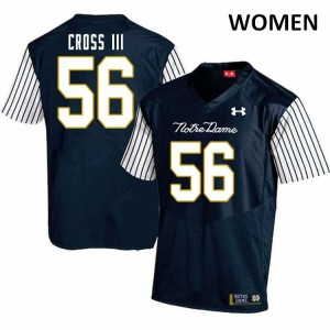 Women's University of Notre Dame #56 Howard Cross III Navy Blue Alternate Game High School Jerseys 266713-585
