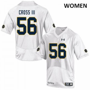 Women Notre Dame #56 Howard Cross III White Game Official Jersey 348517-869