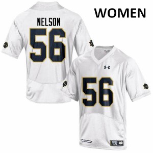 Women's UND #56 Quenton Nelson White Game Embroidery Jerseys 599042-375