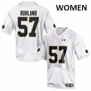 Women's Notre Dame Fighting Irish #57 Trevor Ruhland White Game NCAA Jerseys 188351-596