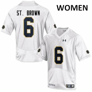 Women's Irish #6 Equanimeous St. Brown White Game Official Jersey 271285-145