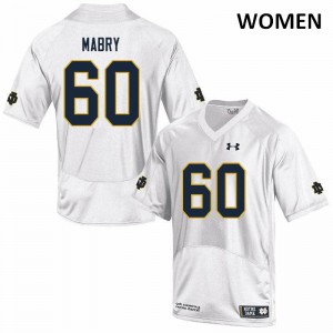Women Fighting Irish #60 Cole Mabry White Game Official Jersey 457966-909
