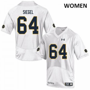 Women's Notre Dame #64 Max Siegel White Game University Jerseys 987659-686
