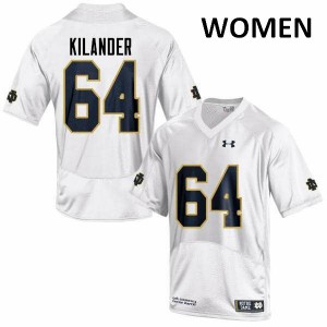 Women Notre Dame Fighting Irish #64 Ryan Kilander White Game College Jerseys 822343-602