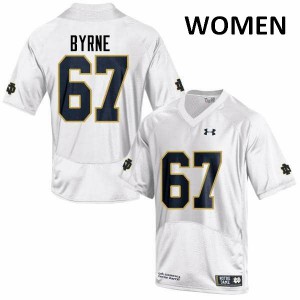 Women's Fighting Irish #67 Jimmy Byrne White Game Embroidery Jerseys 140891-562