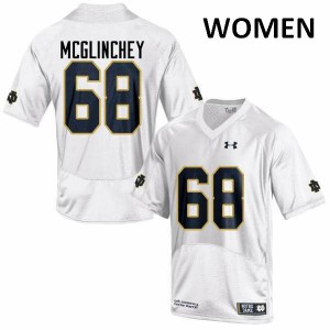 Women Notre Dame Fighting Irish #68 Mike McGlinchey White Game Embroidery Jersey 918986-307