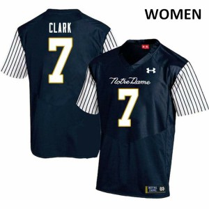 Women University of Notre Dame #7 Brendon Clark Navy Blue Alternate Game Official Jerseys 539072-465