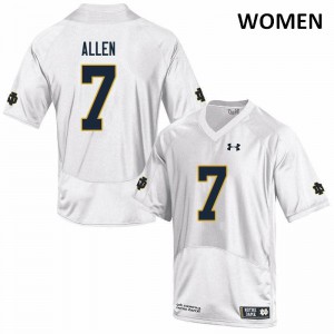 Women Notre Dame #7 Derrik Allen White Game Alumni Jersey 469930-613