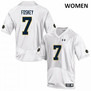 Women University of Notre Dame #7 Isaiah Foskey White Game Official Jersey 896627-103