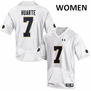 Women Notre Dame Fighting Irish #7 John Huarte White Game Embroidery Jersey 690725-546