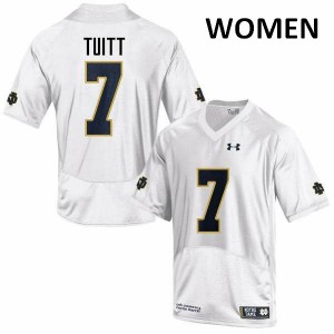 Women's Notre Dame #7 Stephon Tuitt White Game Embroidery Jerseys 471271-561