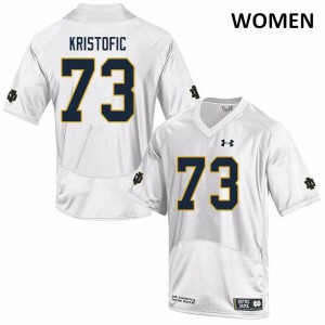 Women's University of Notre Dame #73 Andrew Kristofic White Game NCAA Jerseys 484112-398