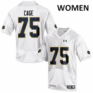 Women's UND #75 Daniel Cage White Game NCAA Jersey 413230-981