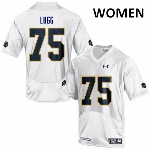 Women's Fighting Irish #75 Josh Lugg White Game Football Jerseys 820318-747