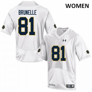 Women Notre Dame #81 Jay Brunelle White Game Alumni Jerseys 597166-295