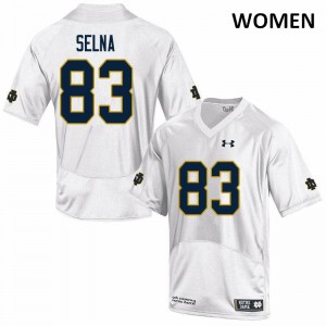 Women's University of Notre Dame #83 Charlie Selna White Game Stitch Jerseys 681601-562