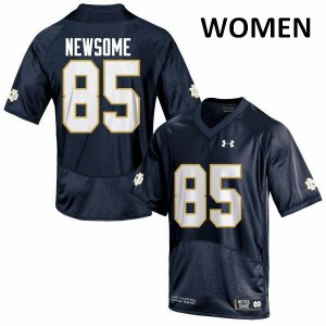 Womens Notre Dame #85 Tyler Newsome Navy Blue Game Football Jersey 274897-319