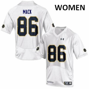 Women's University of Notre Dame #86 Alize Mack White Game Official Jersey 685727-664