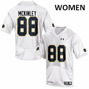 Womens Notre Dame Fighting Irish #88 Javon McKinley White Game Embroidery Jersey 666155-818