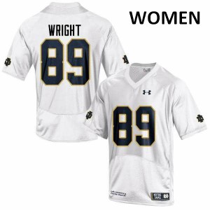 Womens Notre Dame Fighting Irish #89 Brock Wright White Game University Jersey 530558-438