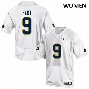 Women's Notre Dame Fighting Irish #9 Cam Hart White Game Football Jersey 923496-466