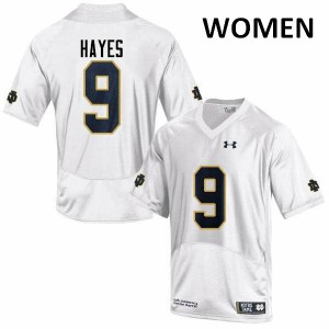 Women's Irish #9 Daelin Hayes White Game Embroidery Jersey 814410-670